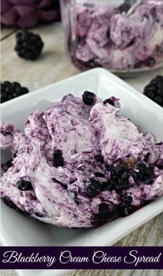 blueberry cream cheese spread in a white bowl