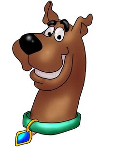 a cartoon dog with a collar around it's neck