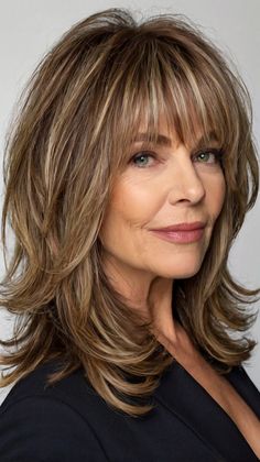 Hairstyles for Women Over 50 with Bangs Bangs Over 50, Dark Copper Hair, Different Hair Cut, Women Over 50 With Bangs, Over 50 With Bangs, Dark Copper Hair Color, Hairstyle And Color, Shag Hairstyle, Copper Hair Dark