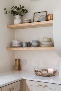 the kitchen counter is clean and ready to be used for dinner or desserts,