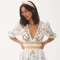 Deep-V Floral Mini Dress Mini Dress Floral, Striped Tunic Dress, Mini Sundress, Floral Embroidered Dress, Romantic Dress, Dress The Population, Short Sleeve Mini Dress, Mini Velvet Dress, Midi Shirt Dress