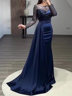 Sheath / Column Evening Gown High Split Dress Formal Wedding Guest Floor Length Long Sleeve V Neck Chiffon with Slit Strappy 2024 2024 - $139.99 Green Dress Formal, Dress Formal Wedding Guest, Red Green Dress, Sequin Mermaid Dress, Formal Wedding Guests, Understated Glamour, Sequin Evening Gowns