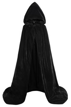 a black hooded cloak with hood on it