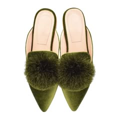 PRICES MAY VARY. Cute Pom Pom Decoration:Stylish and simple pointed flat slippers, with cute Pom Pom elements, make the whole shoes more energetic and individual. 2020 Fashion Trends.It is a fashionable and comfortable hot embroidered pointed flats that can be worn in the spring,summer and fall seasons. EXCELLENT QUAILTY: Mules shoes with anti-skid rubber sole,soft and smooth silk/flock upper, meticulous stitched craftsmanship,flexible slip-on style,these women flats shoes are easy to walk.Match Velvet Mules, Backless Loafers, Pointed Flats, Loafer Slippers, Slip On Loafers, Slip On Mules, Casual Slippers, Green Shoes, Shoes Slippers