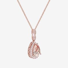 This Yes, Please! pendant necklace will fast become one of your jewelry favorites with its elegant design. Crafted from 14K Rose Gold Over Silver with a Lab Created Pink Sapphire pear-shaped center stone, this halo pendant also comes with a surrounding layer of Lab Created Sapphires on a fine cable chain. Housed in a beautiful gift box, style this piece from day to night. Features: In A Gift BoxJewelry Closure: Side Lock ClaspLink Construction: SolidSetting: ProngShape: PearStone Cut: PearMetal Pear Pendant, Halo Pendant, Beautiful Gift Boxes, Cable Chain, Pink Sapphire, Pear, Elegant Design, Sapphire, Rose Gold