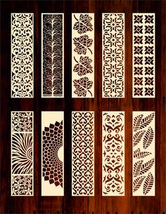 paper cut designs for laser cutting and other crafting projects, including decorative patterns on wood boards