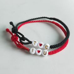 Handmade Woven Couples and Friendship Bracelets Red Lucky Bracelet Custom Name Initial Bracelets with Heart Black Bracelet For Women Men Mom Gift Birthday Gift for Her Cheap Customized Red Friendship Bracelets, Handmade Black Friendship Bracelets For Valentine's Day, Black Braided Bracelets For Valentine's Day Gift, Black Braided Bracelet For Valentine's Day Gift, Adjustable Red Heart Friendship Bracelets, Handmade Black Bracelets For Valentine's Day, Red Heart-shaped Braided Bracelets As Gift, Handmade Black Bracelet For Valentine's Day, Red Heart-shaped Braided Bracelets For Gifts