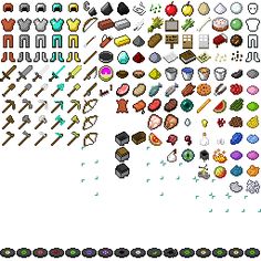 an image of different objects that can be found in the game, including food and drinks