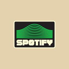 the spotify logo is shown in green and black on a beige background with white lettering