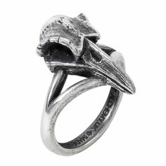 New With Tags Alchemy Gothic Rabeschadel Kleiner Raven Skull Ring, Comes In Sizes 6, 7, 8.5, 9.5, 11 And 12 (Women's And Men's Sizes). Made From Fine English Pewter Which Has The Patina Of Silver But It Doesn't Tarnish. 'Little Raven-Skull', In German; This Great Black Bird Is Famous For It's Prophetic Powers, Being Odin's Messengers And Capable Of Foretelling Death. R220 25 Gothic Jewelry Rings, Alchemy Gothic Jewelry, Skull Wedding Ring, Pewter Ring, Gothic Engagement Ring, Skull Engagement Ring, Gothic Boho, Crow Skull, Alchemy Gothic