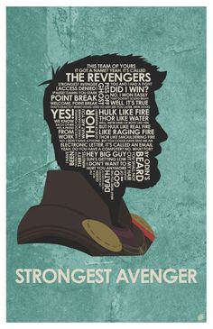 a poster with the words from avengers and an image of a man's head