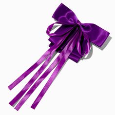 Jewel Tone Purple Long Ribbon Bow Barrette Hair Clip Jewel Tone Purple, Accessories Y2k, Crown Hair Clip, Sensitive Ears Earrings, Piercing Kit, Purple Accessories, Flower Crown Hairstyle, Everyday Hair, Bow Barrette