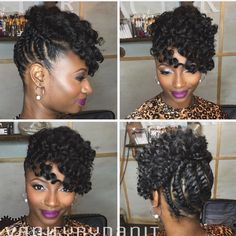 Flat Twist Updo With Curls, Updo Crochet Hairstyles, Twisted Updo Natural Hair, Updos For Natural Black Hair, Updo For Natural Hair, Flat Twist Updo Natural Hair, Crochet Updo, Crochet Curls