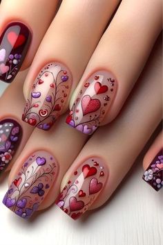 Prepare for Valentine's Day celebrations with an assortment of short nail designs. Whether you fancy chic acrylic nails or a more subdued look, these short Valentine's nail designs cater to diverse preferences. Embrace a romantic ambiance with varying shades of pink and red or introduce an element of sophistication with rhinestone embellishments. With innovative ideas for 2024, your Valentine's Day nail art promises to be a distinct expression of individualized love and style. Valentine's Day, Nail Designs, Nail Art, Valentines, Nails, Flowers, Pink, Art, Nail Arts