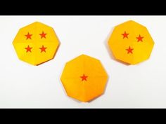 three origami stars are shown on top of each other