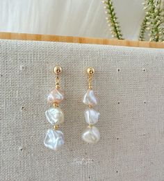 Freshwater Pearl Earring Pearl Dangle Earring S925 Studs Baroque Pearl Drop Earrings Gift for Her Elegant Earrings - Etsy High Luster Drop Pearl Earrings For Gift, Pearl White High Luster Drop Earrings, Dainty Baroque Pearl Dangle Earrings, High Luster Pearl Drop Earrings, High Luster Baroque Pearl Dangle Earrings, Hypoallergenic Pearl White Dangle Pearl Earrings, Hypoallergenic Pearl White Dangle Earrings, Baroque Pearl Dangle Bridal Earrings For Gift, White Baroque Pearl Drop Earrings