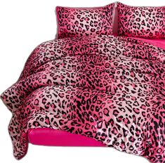 pink and black leopard print comforter set