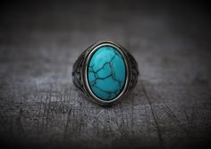 Elevate your style and look like royalty! Unique design. Authentic Turquoise Stone. High Quality Stainless Steel. Waterproof. Size: 7-12 US Royal Ring, Royal Rings, Ring Blue Stone, Blue Stone Ring, Signet Rings, Bleu Turquoise, Ring Blue, Blue Band, Raw Stone