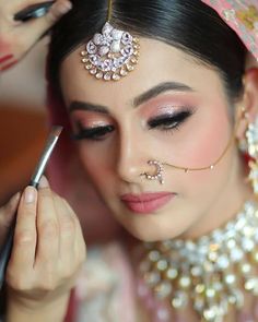 21 Simple Nath Designs For The Minimalistic Brides - Wedbook Bride Makeup Look, Nath Designs, Nath Bridal, Bridal Necklace Designs