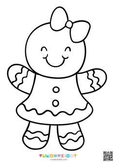 a coloring page with a cute ginger girl in a dress and bow on her head