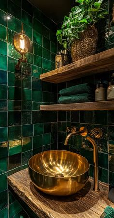 70s-style bathroom with conversation pit seating area and shag carpet Orange And Green Bathroom Ideas, 70s Bathroom Inspiration, Colorful Bathroom Tiles, Cozy Green Bathroom, Green Gold And Wood Bathroom, Bright Color Bathroom Ideas, Eclectic Restroom, Fun Small Bathroom Ideas, 70s Aesthetic Bathroom