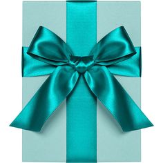 a blue gift box with a large bow