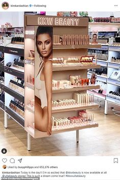 Kim Kardashian visits her KKW Beauty display at Ulta with Kourtney ahead of her 39th birthday | Daily Mail Online Kylie Cosmetics Store, Ulta Store, Makeup Stand, Beauty Killer, Makeup Display, Ulta Beauty Makeup, Beauty Gift Card, Beauty Makeup Tutorial, Kkw Beauty