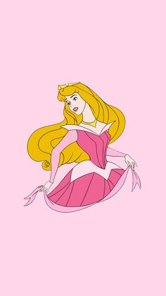 a drawing of a princess sitting on top of a pink floor with her hair in the air