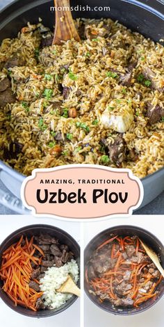 an image of some food being cooked in a pan with the words, amazing traditional uzerk plu