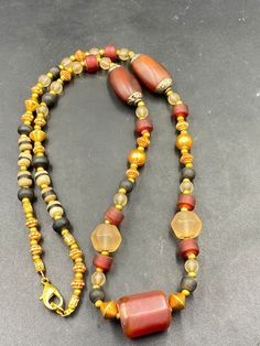 Very beautiful vintage design old carnelian and crystal bead with gold plated necklace Beaded Necklaces, Gold Plated Necklace, Vintage Design, Crystal Beads, Vintage Designs, Necklace Etsy, Thailand, Gold Plate, Beaded Necklace