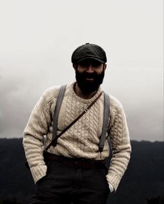 Masculine Style, Fisherman Sweater, Mens Outfit Inspiration, Workwear Fashion, Men Fashion Casual Outfits, Gentleman Style, Beard Styles, Suspenders, Men Dress