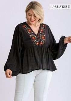 umgee usa Floral embroidered Top Floral Embroidered Top, Peplum Blouse, Day Of The Week, Kimono Jacket, Floral Midi Dress, Embroidered Top, Babydoll Dress, Vintage Floral, Talk About