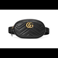 Nwot, Pristine Condition Gucci Black Belt Bag, Gucci Fanny Pack, Gucci Marmont Belt, Gucci Gg Marmont Matelasse, Leather Waist Bag, Fanny Bag, Fall Handbags, Bags Gucci, Gucci Marmont