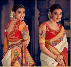 Pure Silk Paithani Saree For Women with patch Work Border Blouse Lehenga, Sari Design, Saree Bollywood, Sabyasachi Lehenga, Paithani Saree, Silk Saree Banarasi, Wedding Blouse Designs, Latest Designer Sarees, Indian Saree Blouse