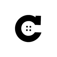 a black and white logo with the letter c