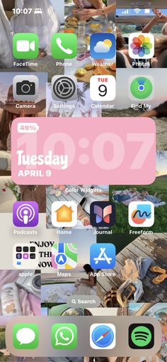 an iphone screen with various icons on it