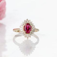 Victoria Natural Ruby Engagement Ring- 14K Solid Yellow Gold Stackable Engagement Ring, Ruby Ring Vintage, Ruby Ring Gold, Ruby Rings, Cushion Cut Engagement, Stackable Wedding Bands, Silver Engagement Ring, Cushion Cut Engagement Ring, Ruby Engagement Ring