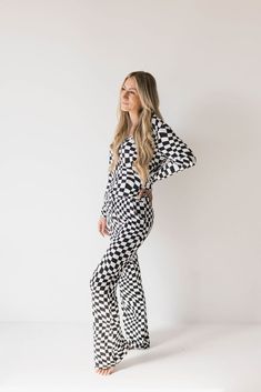 Wavy Checkerboard, Sack Dress, French Baby, Adult Pajamas, Toddler Pajamas, Women Nurse, Bamboo Pajamas, Pajama Romper, Matching Baby