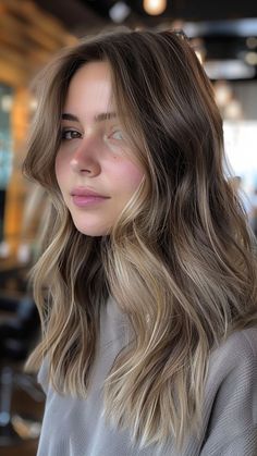 30 Balayage Hair Color Ideas for Your 2024 Aura Minimal Money Piece Hair, Blonde To Brown Hair Transition, Light Brown Hair With Cool Highlights, Dark Blonde Mid Length Hair, Brown Hair With Blonde Babylights, Rambut Brunette, Brown Hair Looks, Bronde Balayage