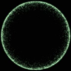 an abstract circle with green sparkles on a black background