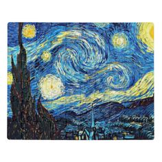 the starry night painting is shown in this image