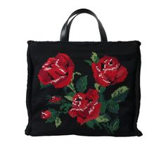 Brand: Dolce Gabbana. Model: Tote Bag. Material: 31% Cashmere 22% Wool 22% Virgin Wool 15% Viscose 10% Calf Leather. Color: Black With Gold Metal Detailing. Made In Italy. Floral Embroidery. Logo Details. Logo Engraved Metal Hardware. Spacious Interior. Strap For Easy Carrying. Measurements: 47cm X 40cm X 19cm. Strap: 120cm X 5.5cm. Material: 31% Cashmere 22% Wool 22% Virgin Wool 15% Viscose 10% Calf Leather. Designer Embroidered Top Handle Bag, Designer Embroidered Tote Bag, Designer Embroidered Shopping Bag, Designer Embroidered Bags For Shopping, Designer Embroidered Bags For Daily Use, Designer Embroidered Rectangular Bag, Designer Red Embroidered Bag, Luxury Floral Embroidered Rectangular Shoulder Bag, Luxury Floral Embroidery Rectangular Shoulder Bag