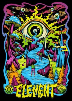 Element Skateboards, Acid Art, Amanita Muscaria, Trippy Drawings, Psychadelic Art, Trippy Painting, Hippie Painting, Arte Inspo