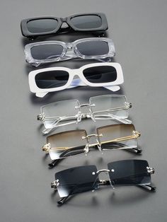 6pcs Men Square Frame Multicolor Fashion Glasses Hiking Driving Travel Vacation Musical Festival Accessories Beach Accessories Glasses Shades Looks Street Style And Suit For Sweater Jacket Sweatshirt Hoodie Leather Pants And Cargo Pants  Casual    Plain    Men Accessories, size features are:Bust: ,Length: ,Sleeve Length: Square Frame Sunglasses For Streetwear In Summer, Cool Tinted Sunglasses For Streetwear, Sunglasses Men, Rectangular Mirrored Sunglasses For Streetwear, Cool Streetwear Sunglasses For Summer, Mens Y2k Sunglasses, Fancy Glasses, Streetwear Accessories, Festival Accessories