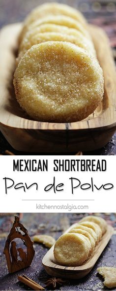 mexican shortbread pan de polvo on a wooden plate