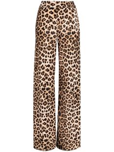 leopard-print flared trousers from PHILIPP PLEIN featuring cream, brown, all-over leopard print, gold-tone logo plaque, high-waisted and flared. | Philipp Plein Leopard-Print Flared Trousers Leopard Print Trousers, Leopard Print Clothes, Leopard Clothes, Light Fall Jacket, Leopard Trousers, Leather Dress Outfit, Leopard Outfits, Sweater Outfits Fall, Leather Pants Outfit