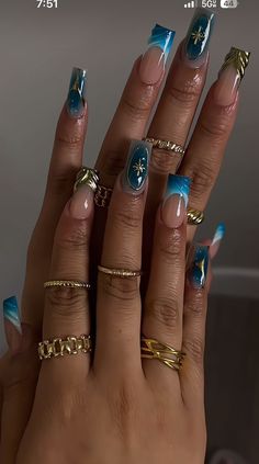 Teal Nails, Glow Nails, Acrylic Nails Coffin Pink, Unique Acrylic Nails, Bling Acrylic Nails, Pink Acrylic Nails