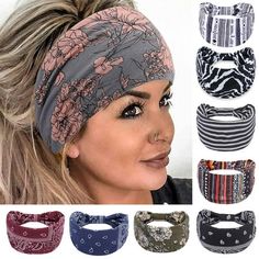 Description: What can this makeup headband with high elastic and wide design offer you is that fits your head and keep your hair away from the face. It is the hairband features that can perfectly match your daily outfit for travel, lover dating and family party because of Bohemia retro pattern design. Vintage headband is made of premium fabric, which is very soft, durable and comfortable, providing you a better experience. The length of this product is 24cm and width is 13cm. Stretchy headband i Boho Headbands, Running Hairstyles, Yoga Headband, Vintage Headbands, Stretchy Headbands, Estilo Boho Chic, Boho Headband, Wide Headband, Styl Boho