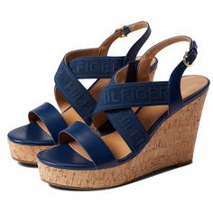 Tommy Hilfiger Kezno Navy Wedge Sandals - New In Box Make A Statement With Every Step Wearing The Tommy Hilfiger Kezno Heels. Textile And Synthetic Upper. Man-Made Lining And Insole. Buckle Ankle Strap Closure. Wedge Silhouette. Heel Height: 4 In Tommy Hilfiger Wedge Heel Sandals For Beach, Tommy Hilfiger Beach Sandals With Wedge Heel, Tommy Hilfiger Summer Beach Wedge Sandals, Tommy Hilfiger Round Toe Wedge Sandals For Beach, Tommy Hilfiger Open Toe Wedge Sandals For Beach, Tommy Hilfiger Wedge Sandals For Beach In Summer, Tommy Hilfiger Casual Summer Heels, Tommy Hilfiger Summer Casual Heels, Casual Tommy Hilfiger Summer Heels