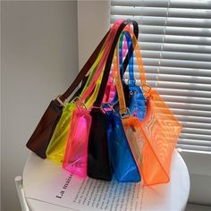 Rave Bag, Plastic Handbag, Jelly Purse, Umbrella Corporation, Neon Bag, Rave Accessories, Jelly Bag, Handbags Fashion